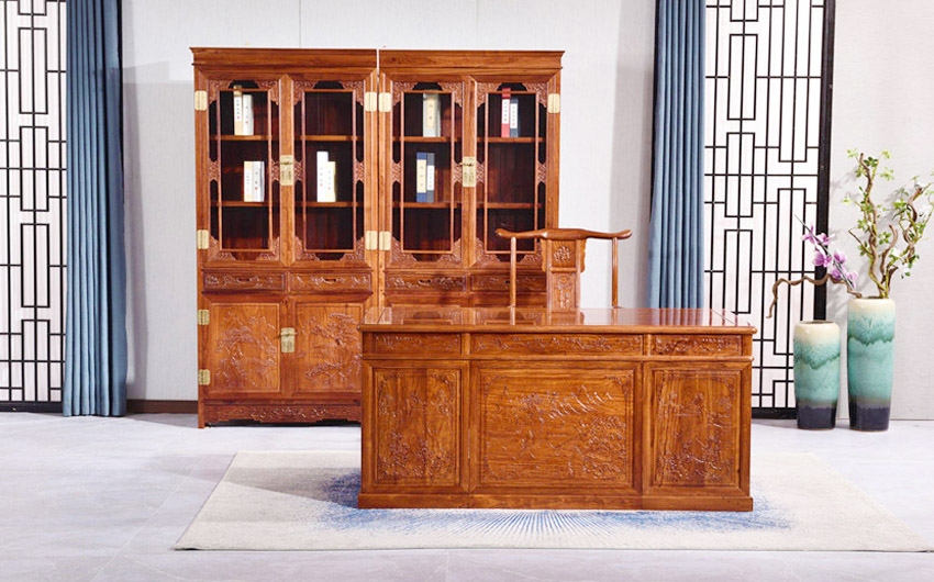 1.68米山水书桌书橱