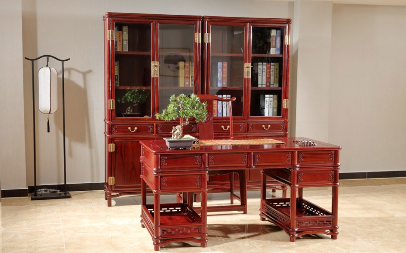 红酸枝明式书橱